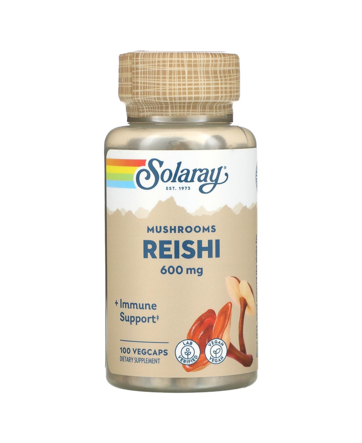 Reishi Mushrooms 600 mg - 100 VegCaps - Assorted Pre-pack (See Table