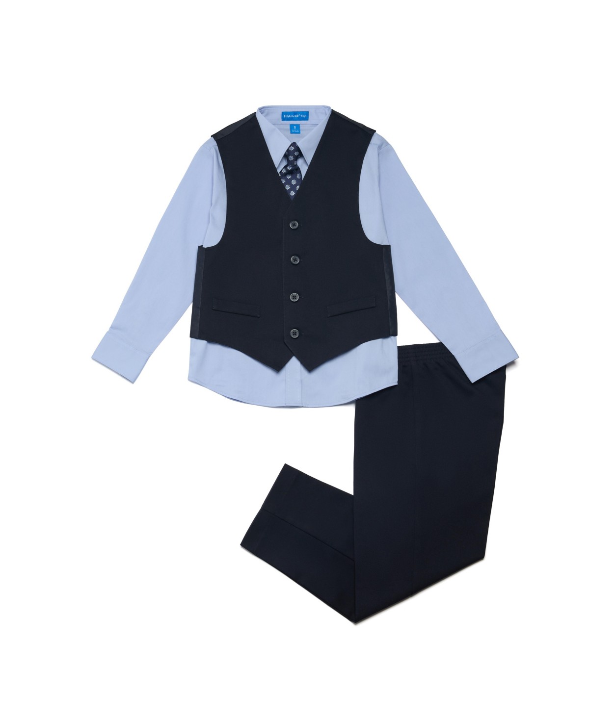 Детские Haggar SmartWash Boys' 4-7 Washable Vest, Shirt, Pants and Tie, 4-Piece Set — фото 9