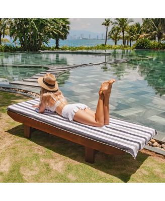 Cabo Cabana Chaise Lounge Chair Covers (2 Pack), Striped Color Options, Soft Cotton, 30x85 in. with 8" Fitted Pocked for Beach Chair