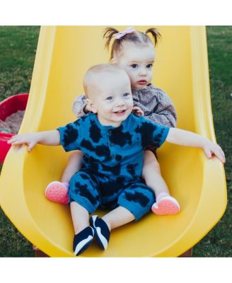 Infant Boy Girl First Walk Sock Shoes Flat Navy