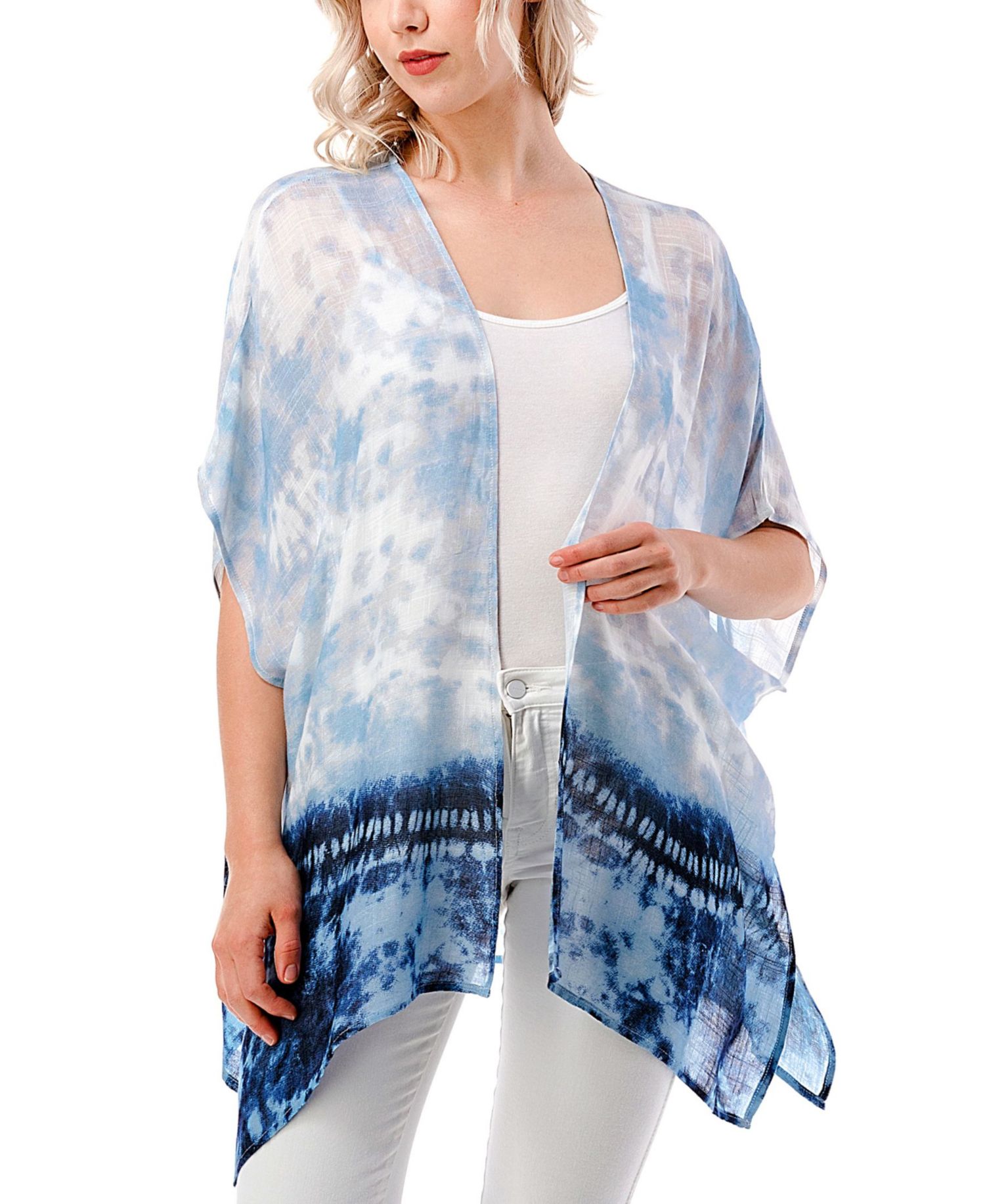 Women's Lightweight Ombre Tie Dye Kimono Wrap
