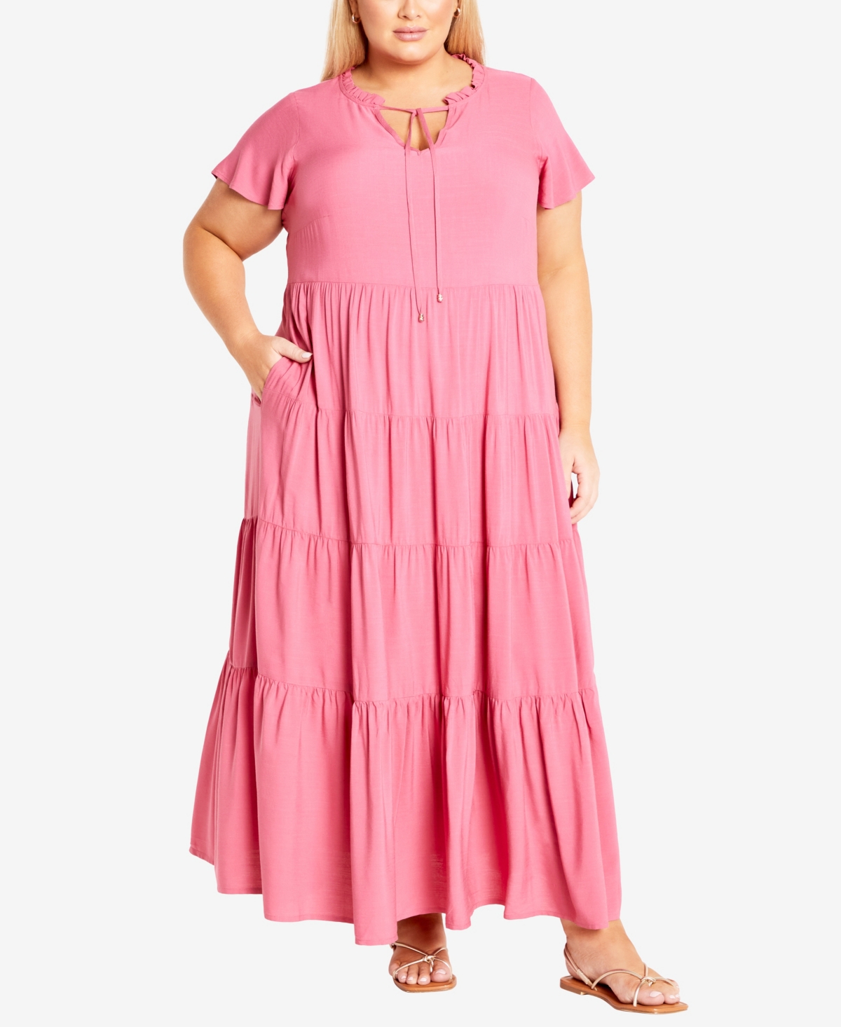 Shop Avenue Plus Size Lani Maxi Dress In Pink