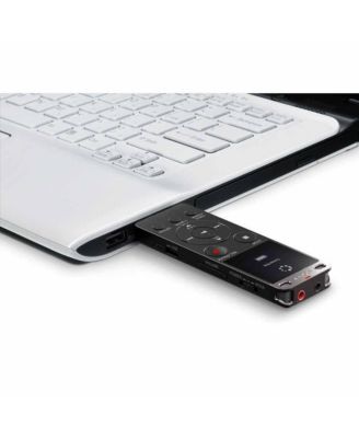 ICDUX570BLK Digital Voice Recorder with Built-in USB (Black) and Case Bundle