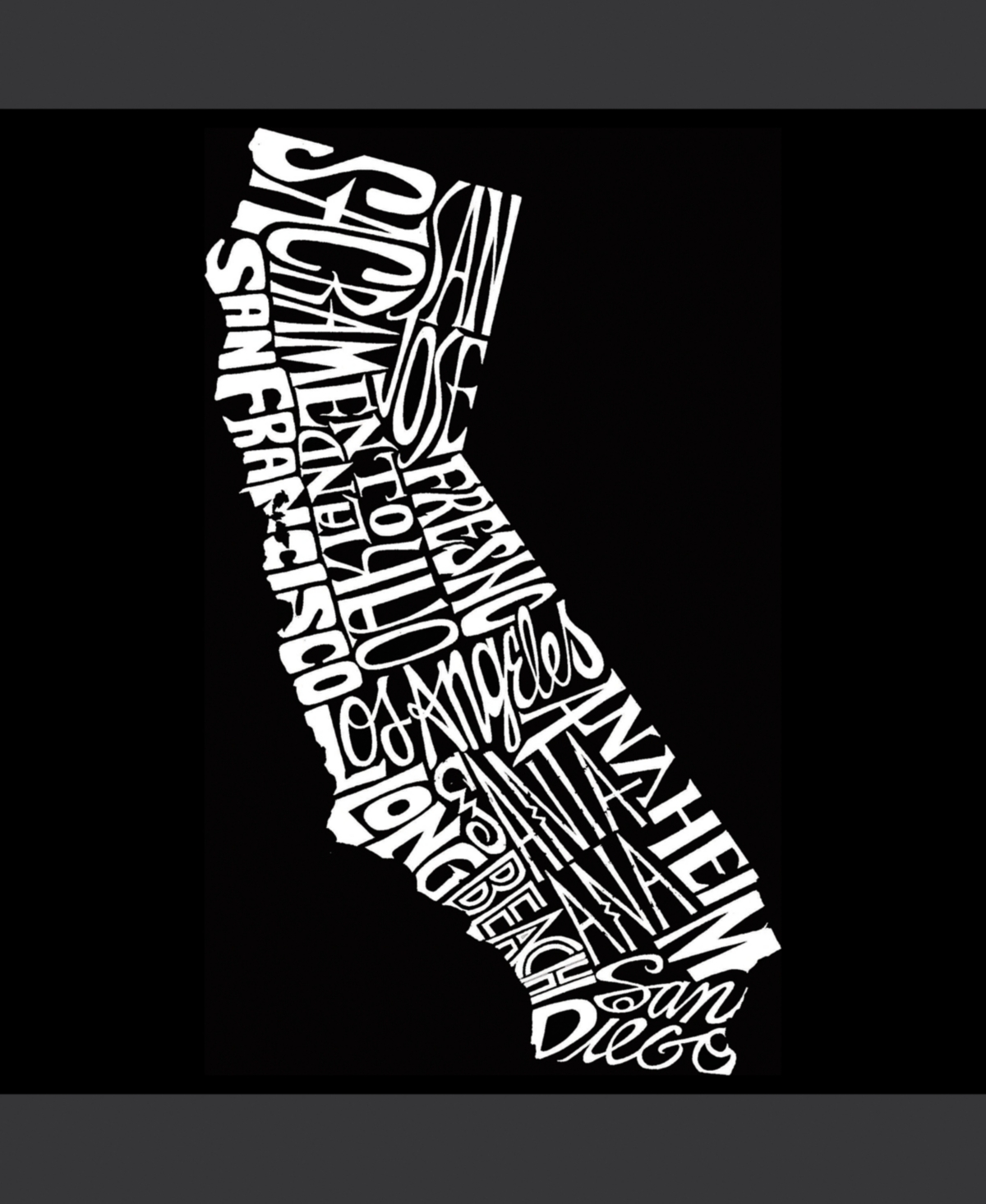 La Pop Art Girls Word Art Hooded Sweatshirt - California State