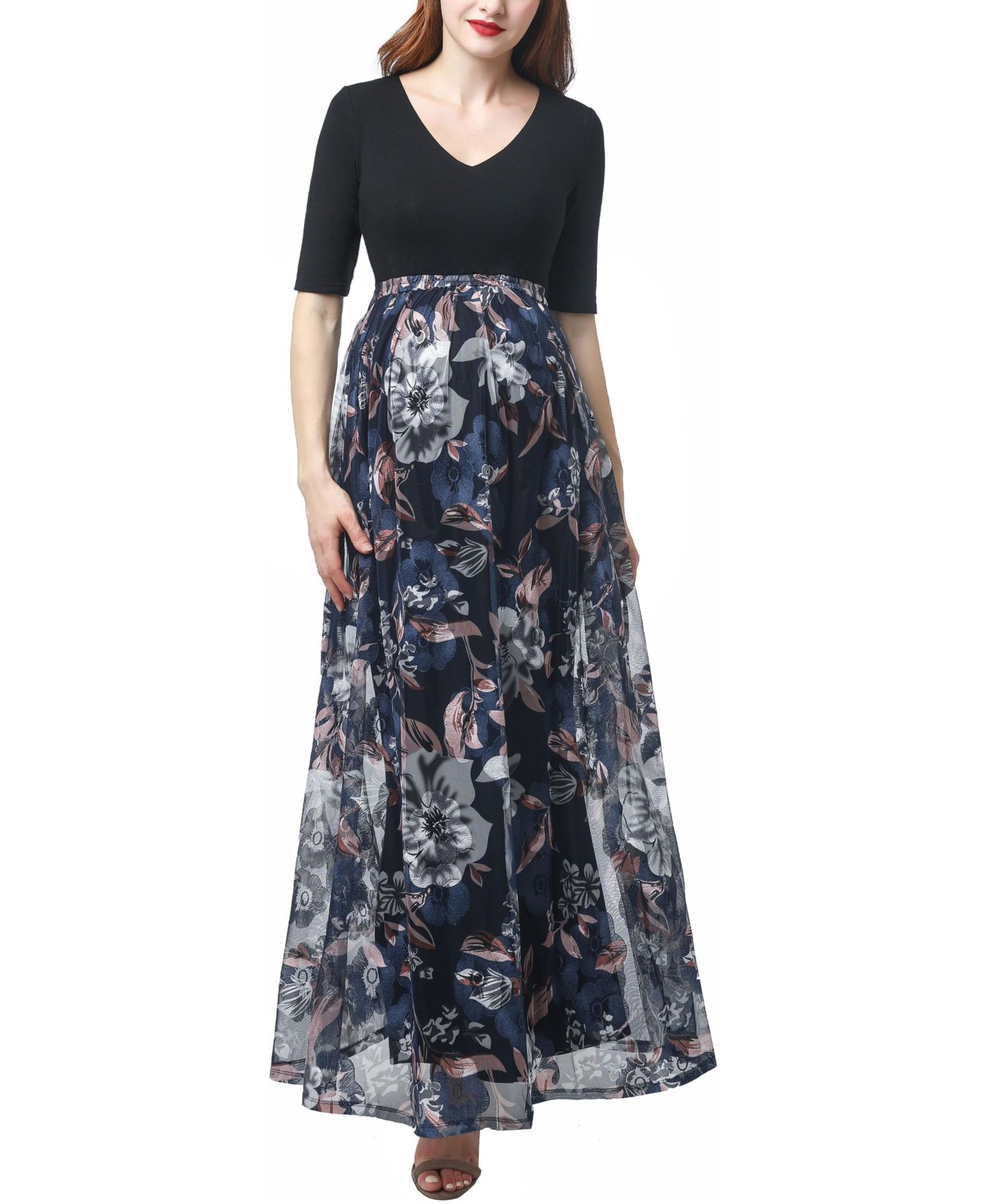 Женское платье kimi + kai Annabelle Mesh Print Maxi, цвет: Разноцветный — фото 1