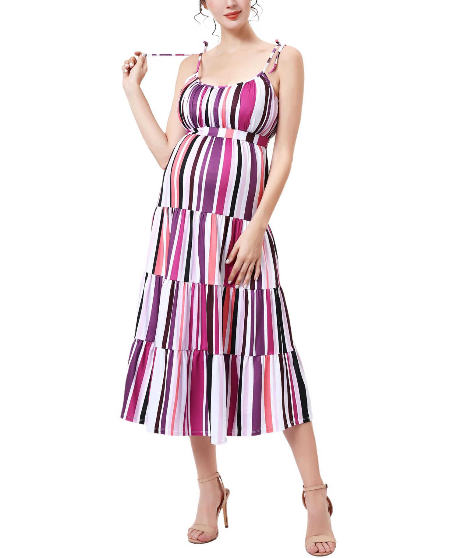 Women's Fit and Flare Ruffle Dress