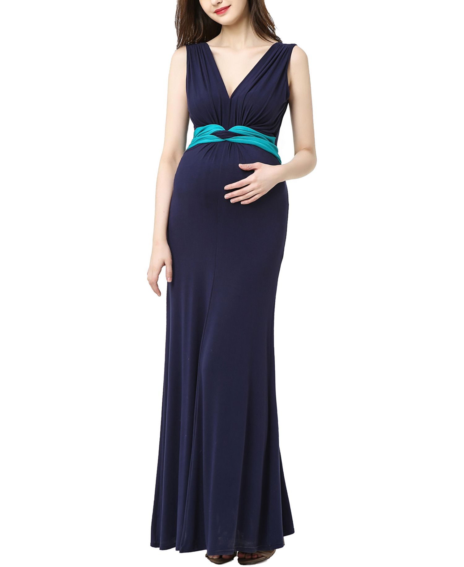 Women's Colorblock Nursing Maxi Dress