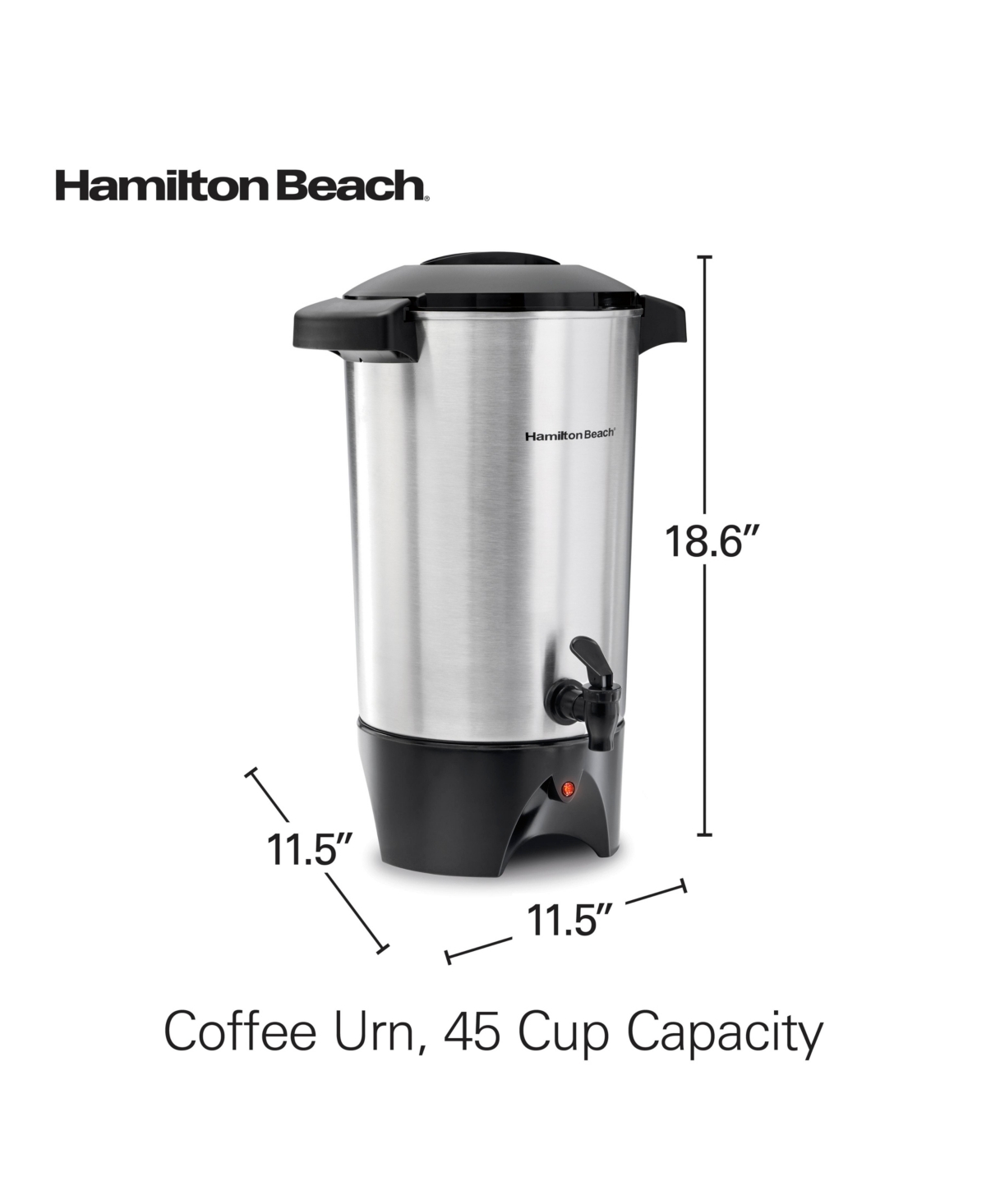 Hamilton Beach Coffee Urn 45 Cup Capacity In Steel