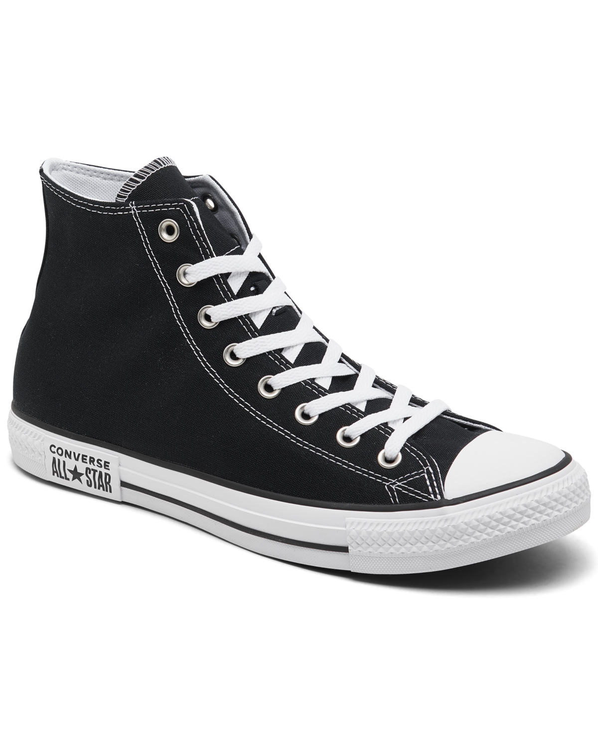 Shop Converse Men's Chuck Taylor Side License Plate Canvas Casual Sneakers From Finish Line In Black,white,black