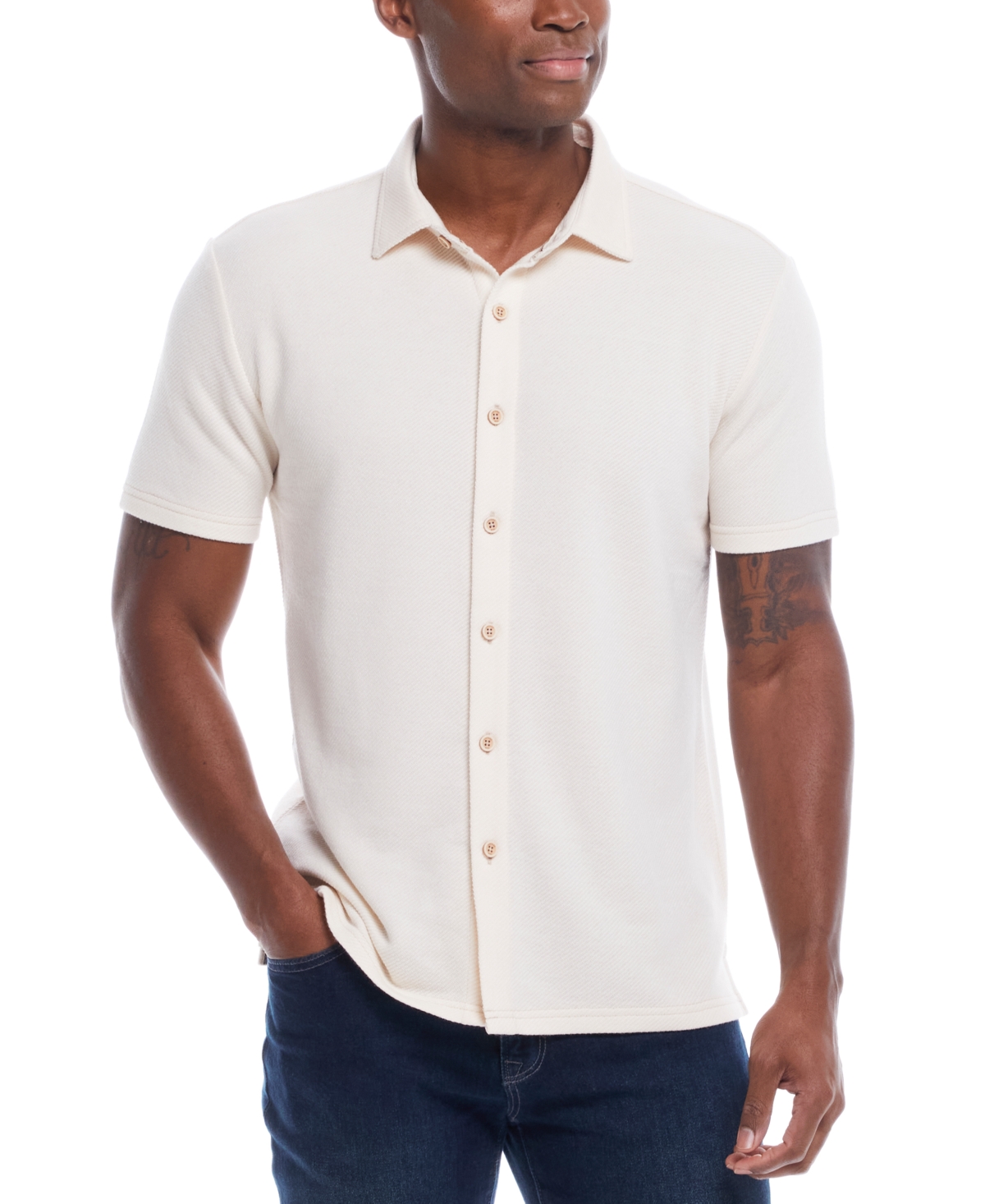 Men's Twill Knit Shirt - WHITECAP