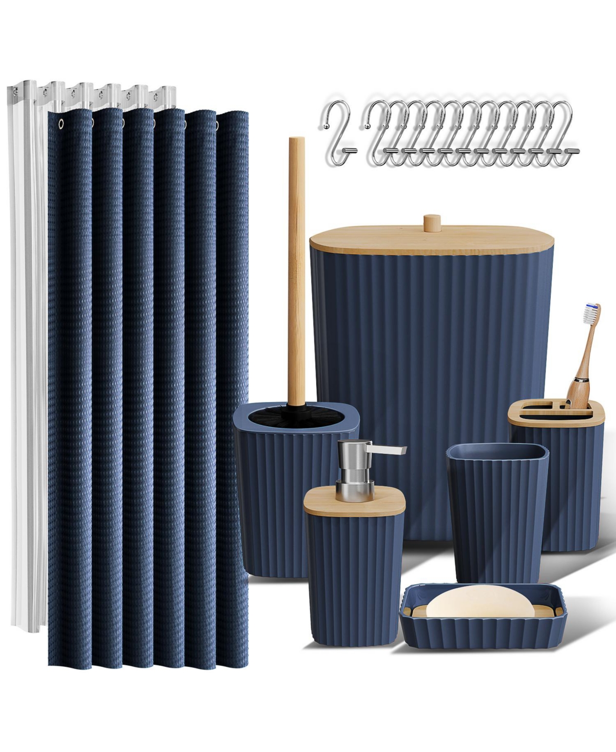 20 Piece Complete Bathroom & Vanity Accessories Set - Eggplant purple
