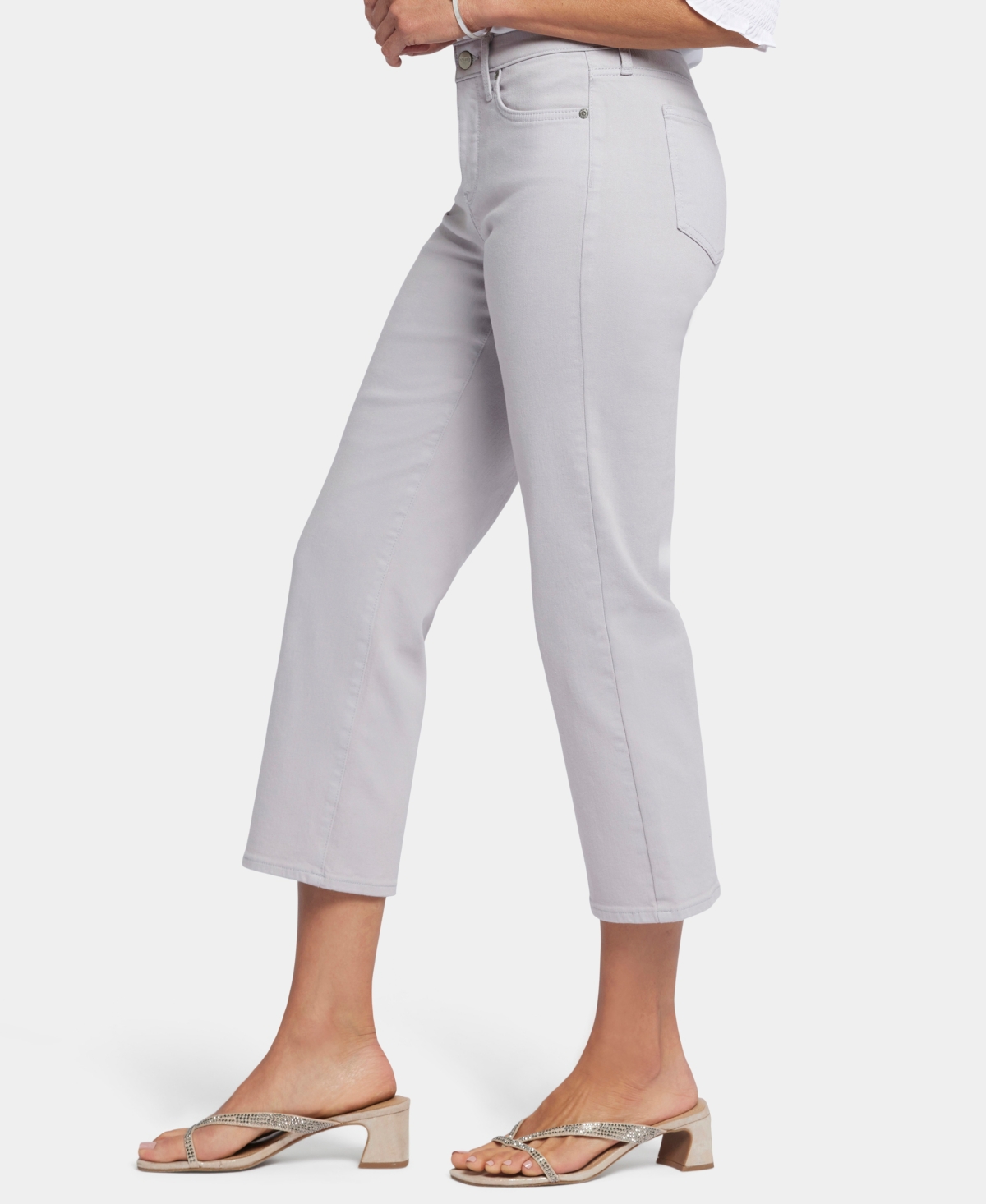 Shop Nydj 's Relaxed Piper Crop Jeans In Pearl Grey