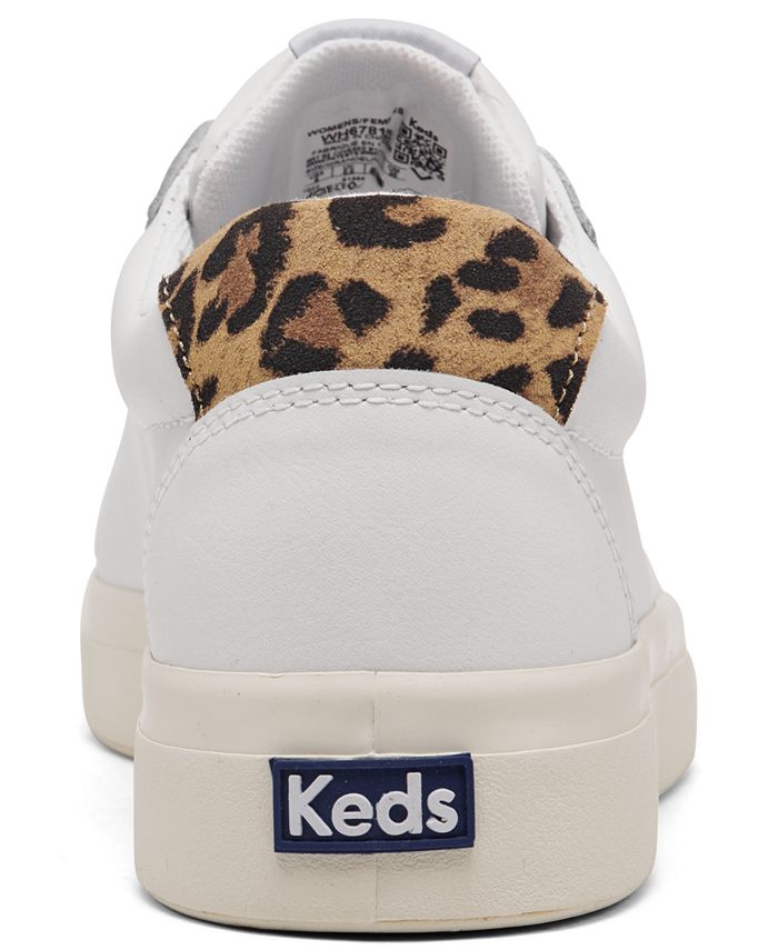 Keds Pursuit Leather Lace-Up Sneakers in Natural