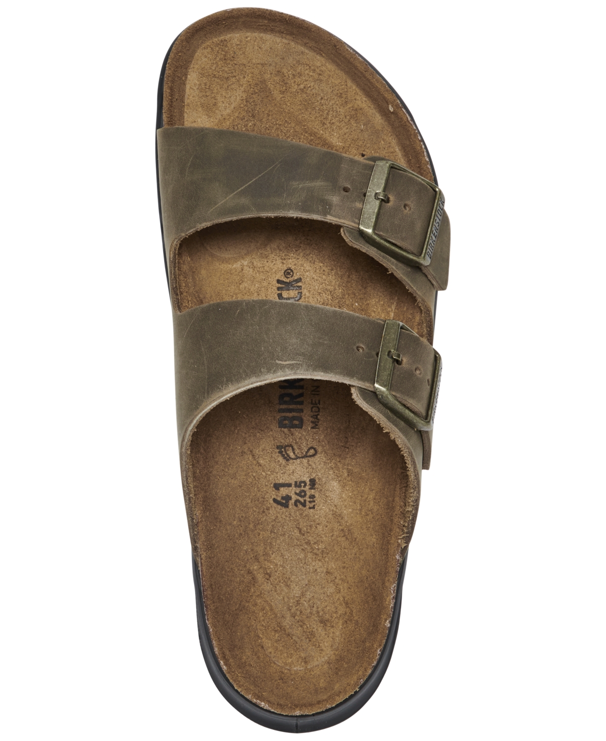 Shop Birkenstock Men's Arizona Crosstown Natural Leather Oiled Two-strap Sandals From Finish Line In Green