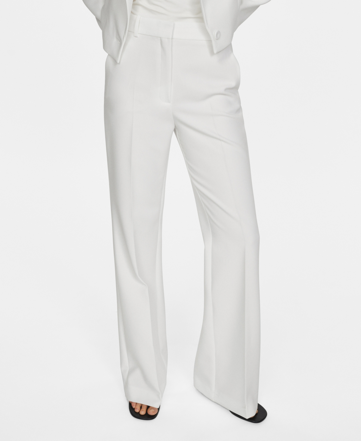 Shop Mango Women's Straight Suit Pants In White