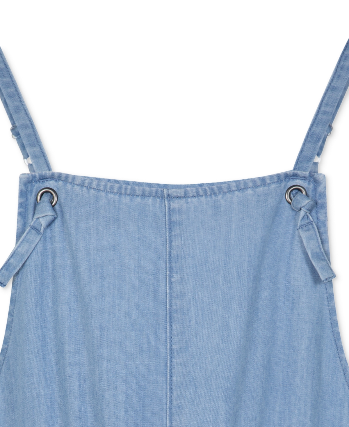 Hurley Big Girls Square-Neck Chambray Shortall - L2ylight C