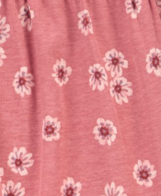 Baby Girls Pink Floral 3-Piece Jumpsuit and Headband Set