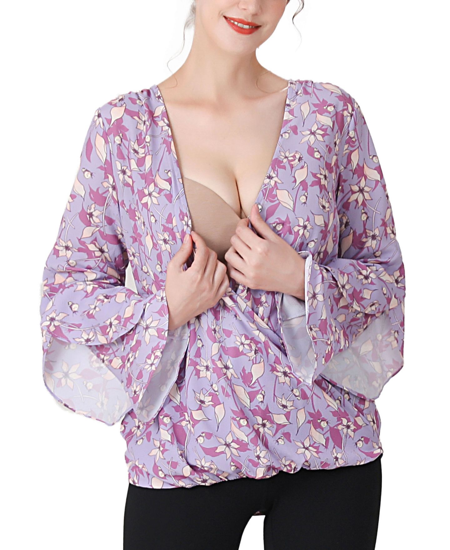 Женская блузка kimi + kai Maternity Emery Nursing Blouse, цвет: Разноцветный — фото 3