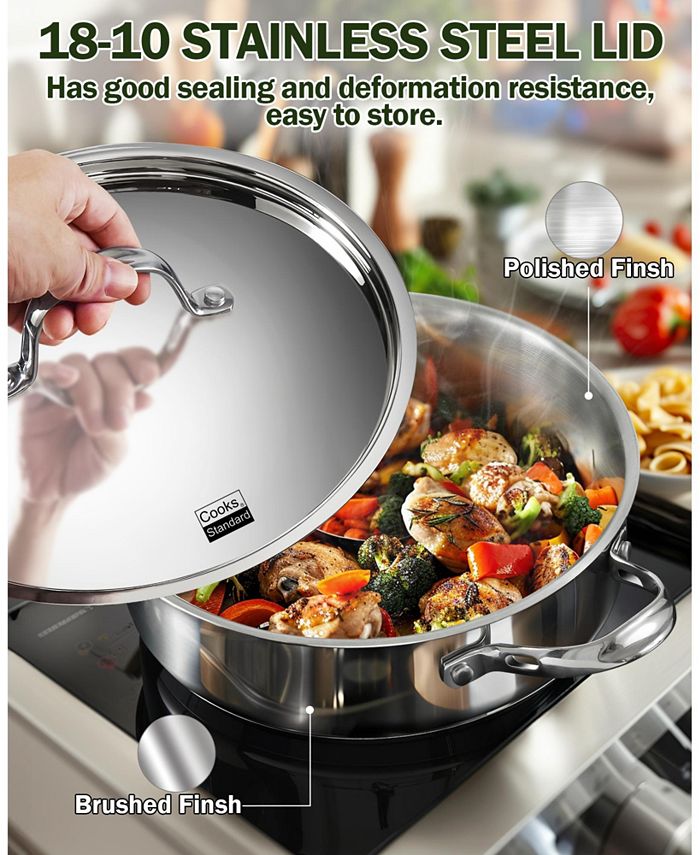 Cooks Standard Classic Stainless Steel Saute Pan 11inch, 5 Quart