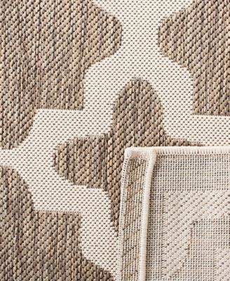 Courtyard CY6913 Brown and Bone 8' x 11' Sisal Weave Outdoor Area Rug