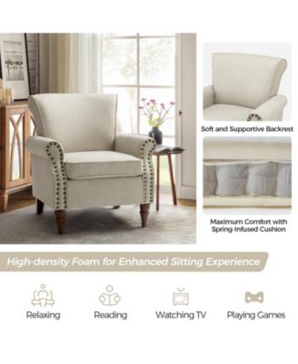 Mooresville Upholstered Armchair with Solid Wood Legs