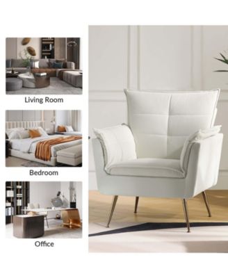 Velvet Accent Chair with Gold Legs