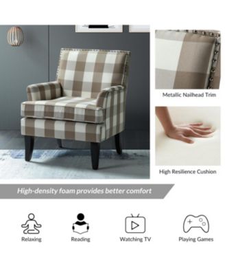 Herrera Classic Upholstered Armchair with Nail Head Trim