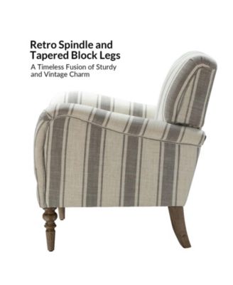 Erdahl Contemporary Arm Chair Stripe with wooden legs