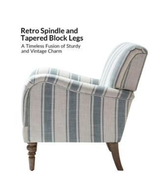 Erdahl Contemporary Arm Chair Stripe with wooden legs