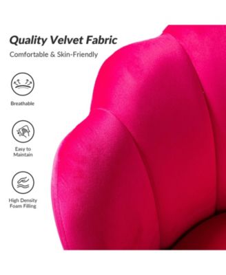 Modern Velvet Barrel Chair with Channel Tufted Back
