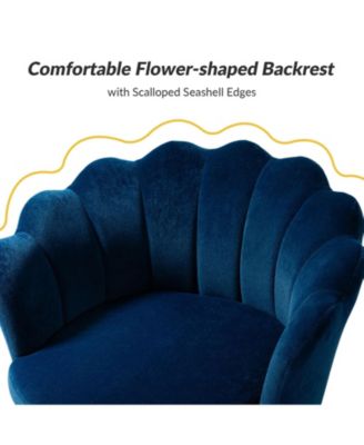 Modern Velvet Barrel Chair with Channel Tufted Back