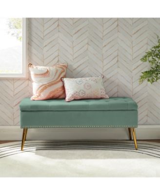 Kajana Transitional Velvet Upholstered Flip Top Storage Bench