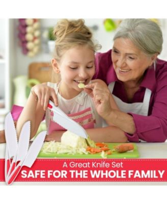 3-Piece Kids Knife Set for Real Cooking & Baking with Serrated Edges