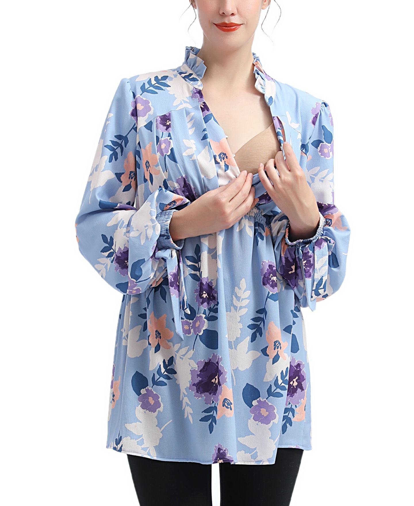 Женская блузка kimi + kai Maternity Babydoll Nursing Blouse, цвет: Разноцветный — фото 2