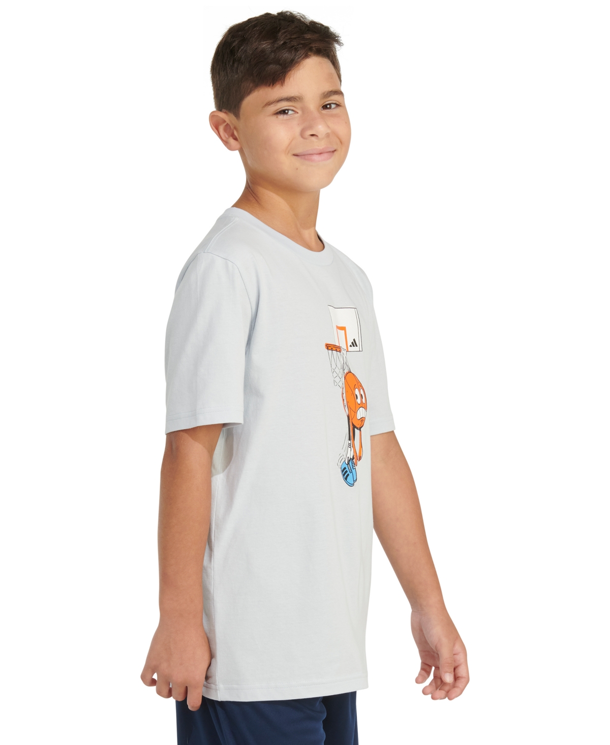 Shop Adidas Originals Big Boys Short-sleeve Lil Stripe Graphic T-shirt In Halo Blue