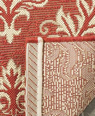 Courtyard CY6930 Red and Creme 8' x 11' Outdoor Area Rug