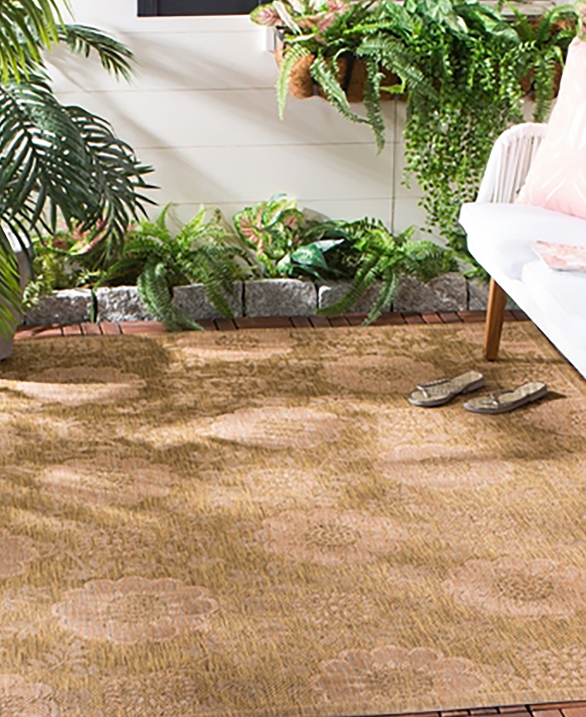 Safavieh Courtyard CY6948 Gold and Natural 5'3" x 7'7" Outdoor Area Rug