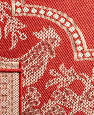 Courtyard CY3305 Red and Natural 5'3" x 7'7" Sisal Weave Outdoor Area Rug