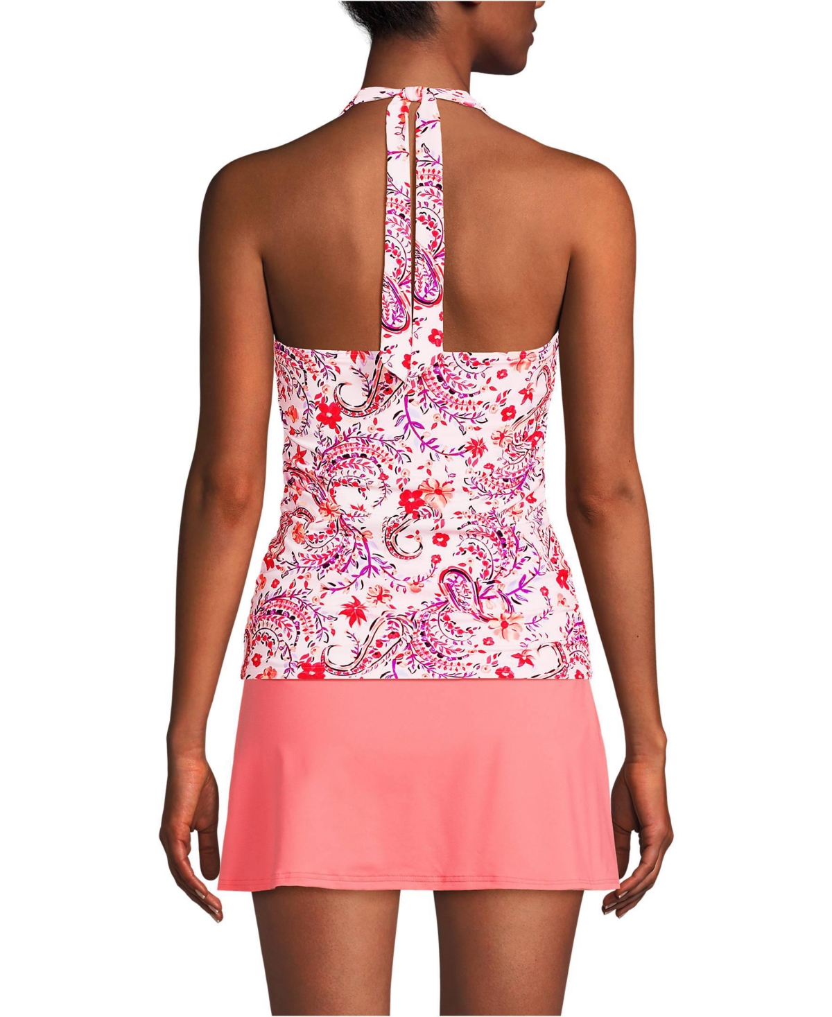Lands' End Women's D-Cup Chlorine Resistant Square Neck Halter Tankini Swimsuit Top
