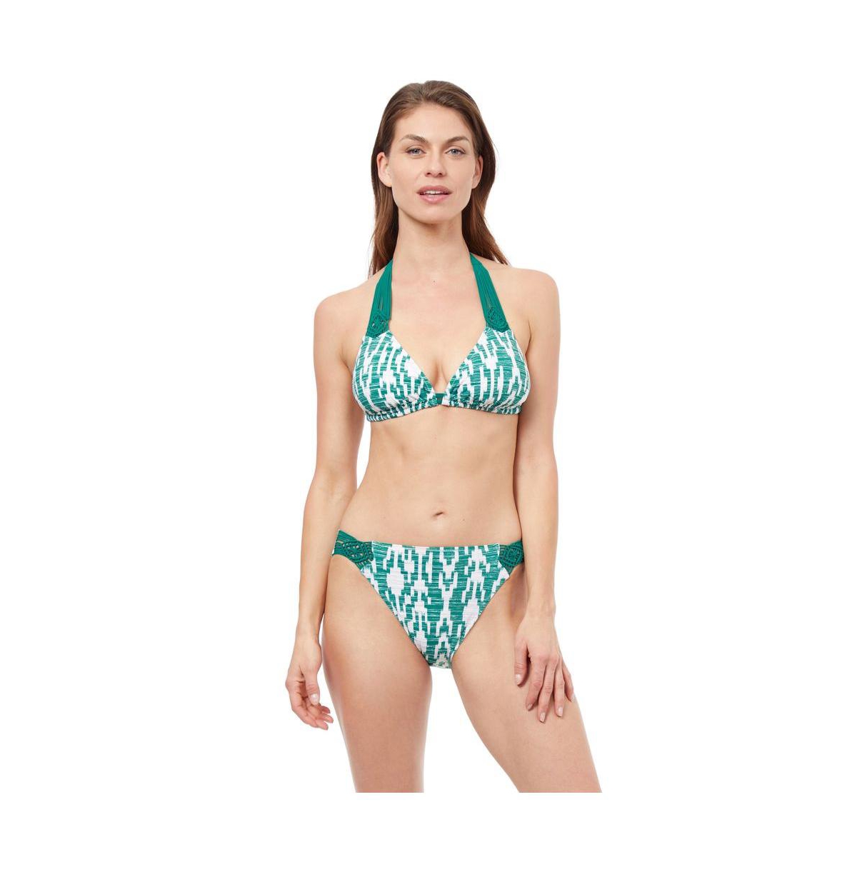 Profile by Gottex Women's Iota D Cup Halter Bikini swim top -white