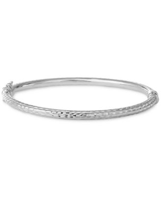 2-Pc. Set Textured Medium Hoop Earrings & Matching Bangle Bracelet in Sterling Silver, Created for Macy's