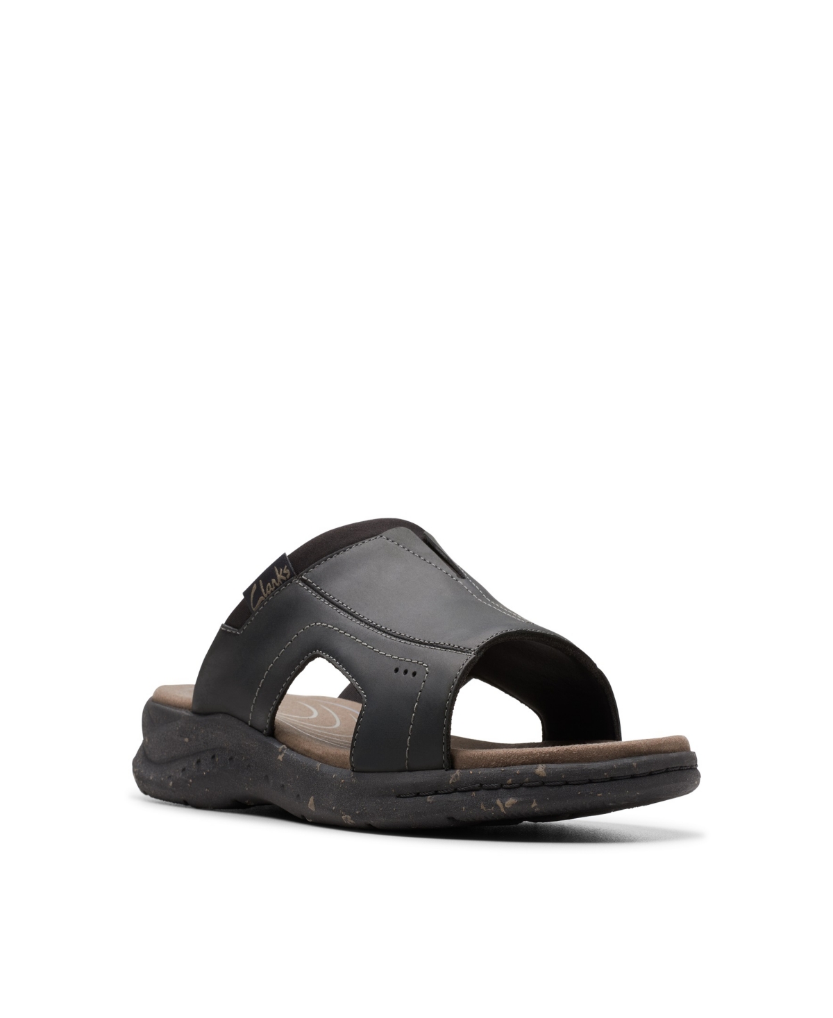 Shop Clarks Collection Men's Walkford Band Sandals In Black Leather