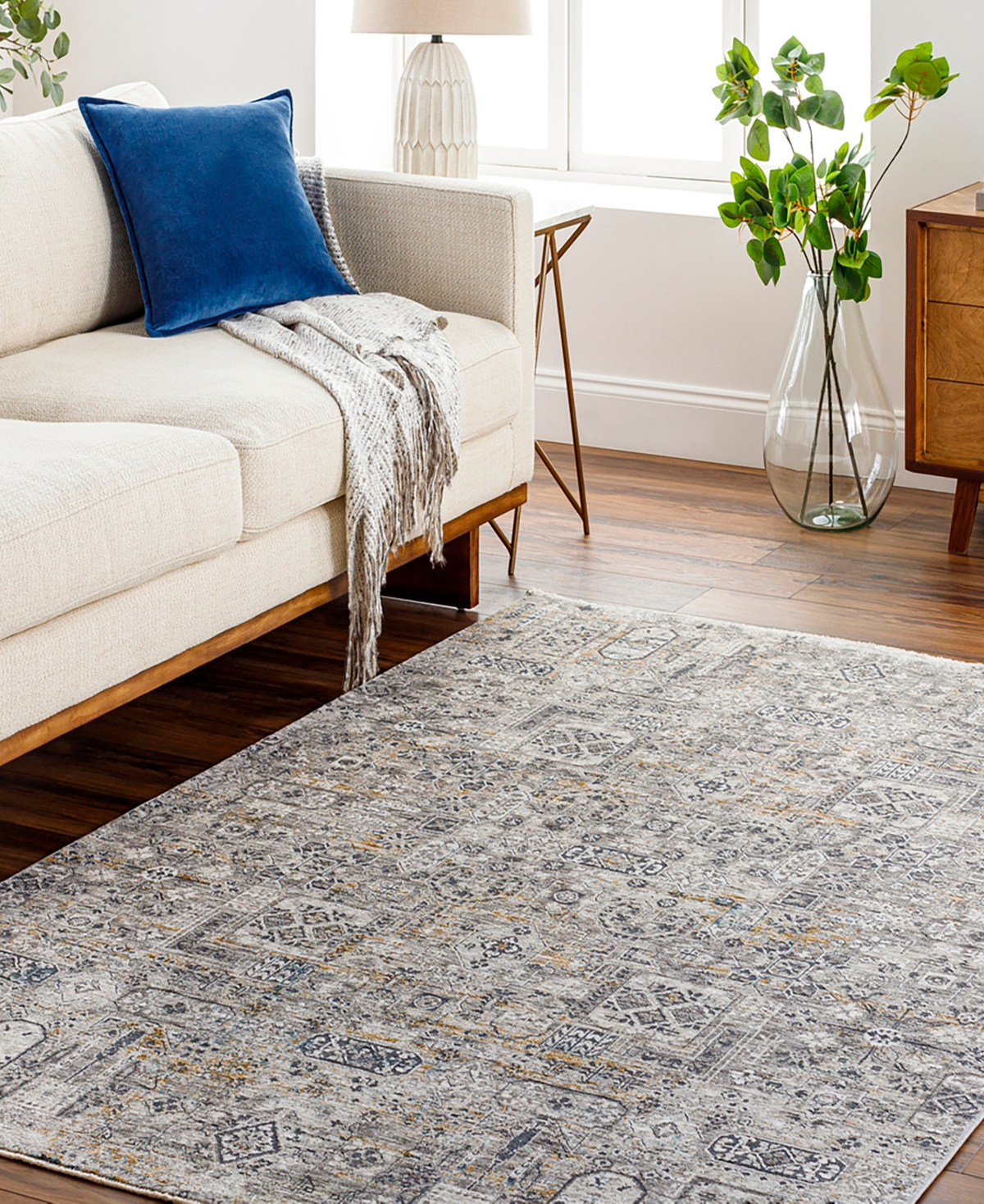 Surya Cardiff Cdf-2309 6'7x9'6 Area Rug In Charcoal