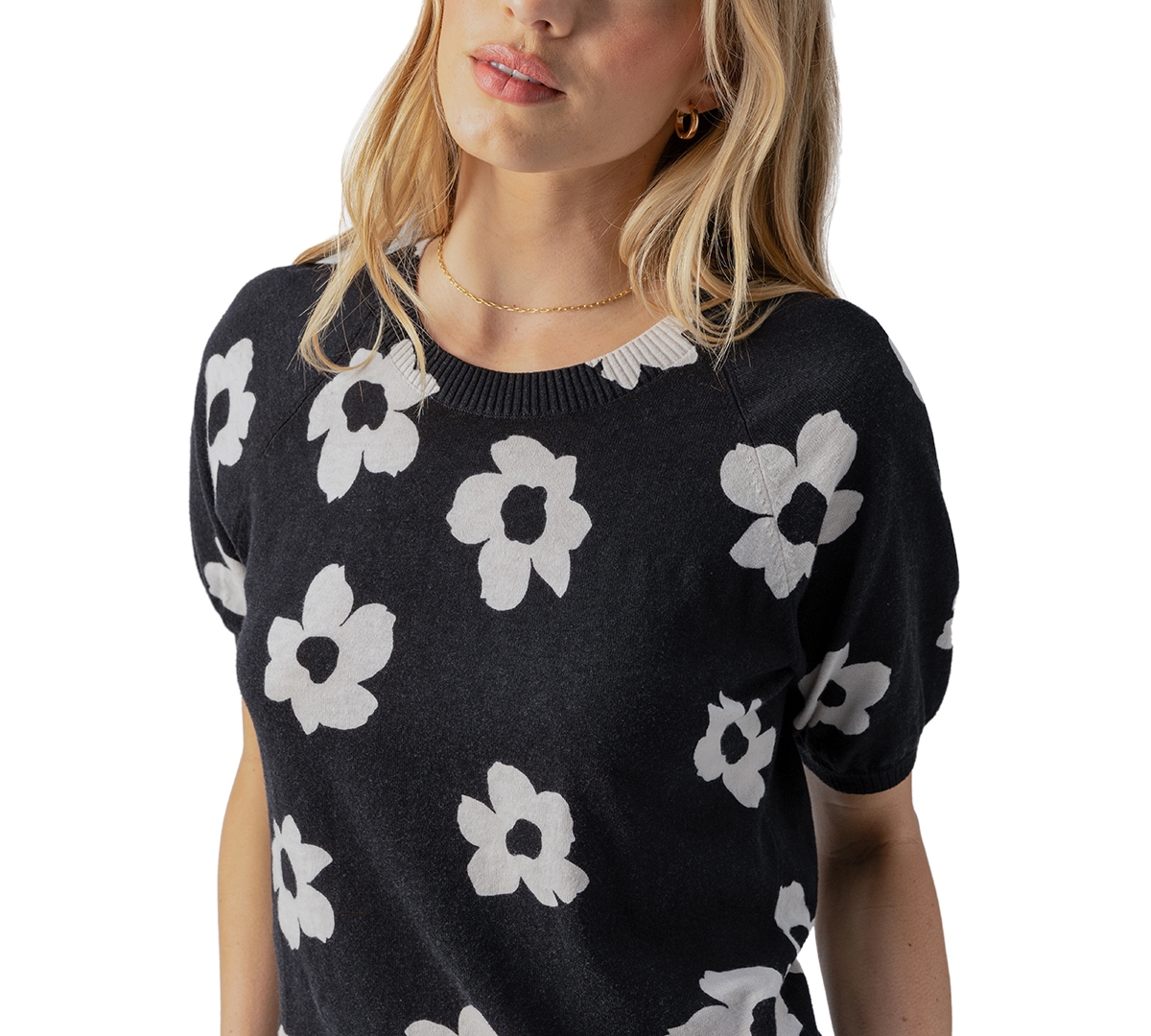 Shop Sanctuary Women's Sunny Days Short-sleeve Sweater In Flower Pop
