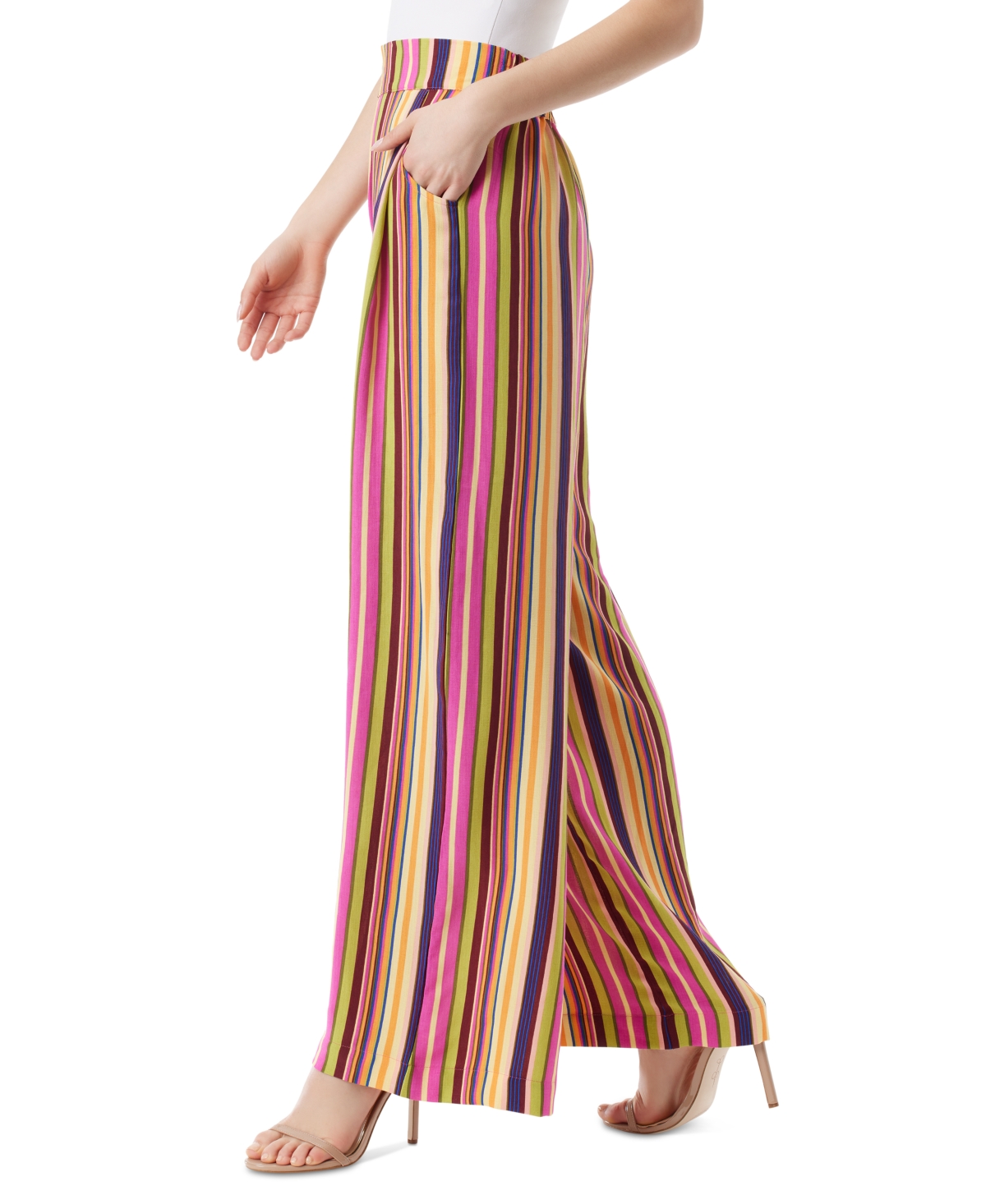 Shop Jessica Simpson Women's Winnie Wide-leg Pants In Rose Violet Stripe