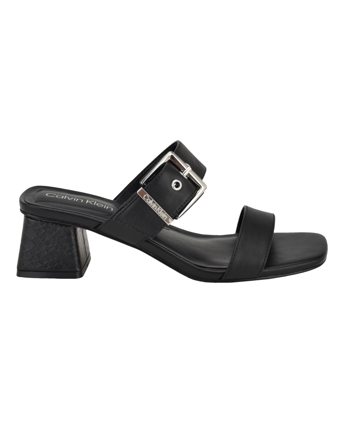 Shop Calvin Klein Women's Averie Slip-on Strappy Dress Sandals In Black