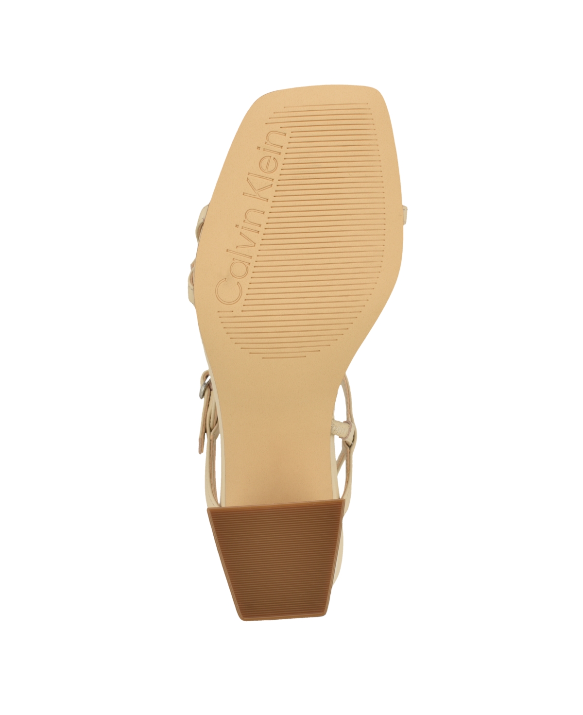 Shop Calvin Klein Women's Linella Block Heel Dress Sandals In Ivory - Leather