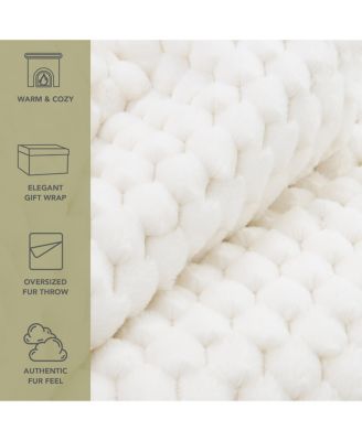 Cottontail Faux Rabbit Fur Throw, 50" x 70"