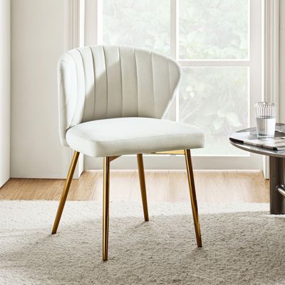 Aruna Velvet Side Chair with Metal Legs