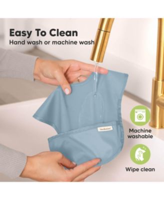 3-Pack Waterproof Baby Bibs for Eating, Lightweight, Mess Proof Toddler Bibs with Food Catcher